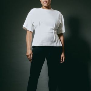 H&M Tapered White Tshirt - M